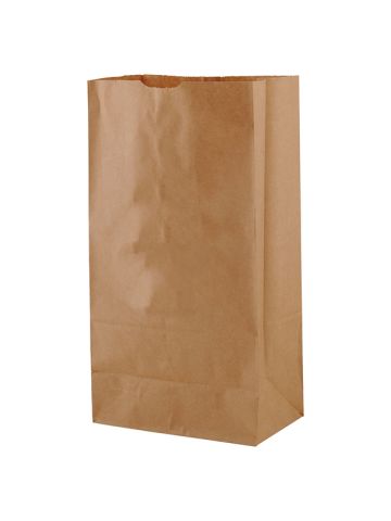 #10 Brown recycled paper grocery bags, 6-1/2" x 4" x 13-1/4"