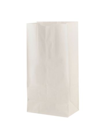 #8 White paper grocery bags, 6-1/4" x 3-13/16" x 12-1/2"
