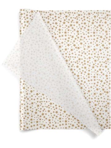 Gold Stars on White, Patterns Tissue Paper