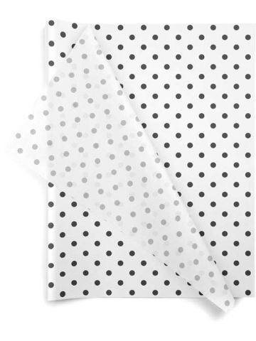 Black Dots on White, Printed Tissue Paper