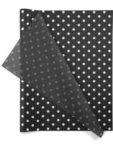 White Dots on Black, Printed Tissue Paper