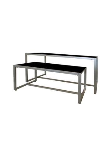 Black/ White Nesting Merchandising Table Set with Tops