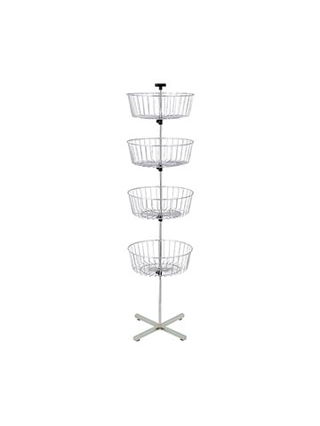 4 Tier Wire Basket, Floor Spinner, 63"