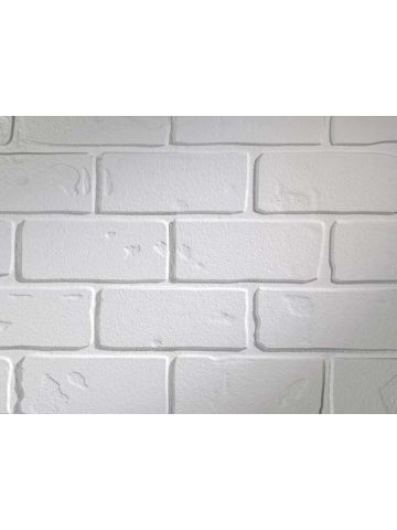 3D Textured Shiplap Brick - White