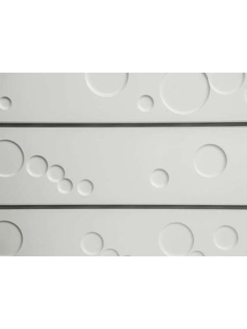 3D Textured Slatwall, Bubbles - White