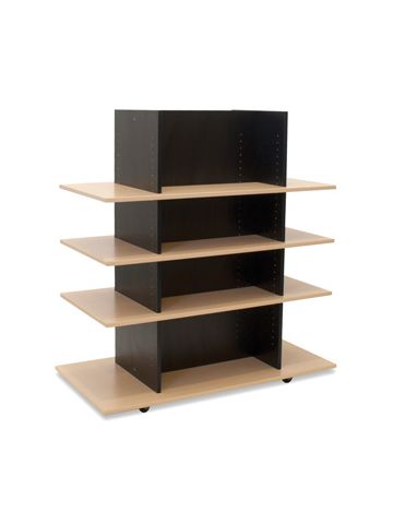 Merchandiser Tower, Knock-Down Black/Maple, 48" x 24" x 52.5"