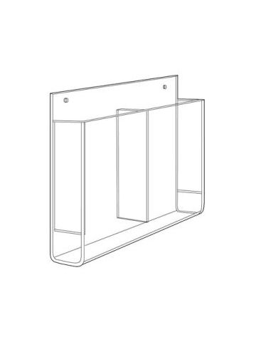 Acrylic Double Pocket Literature Holder for Wallmount, 4" x 9"