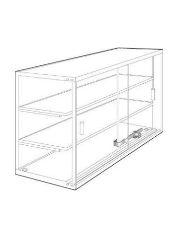 Horizontal Locking Acrylic Countertop Showcases, 21" x 13" x 7.5"