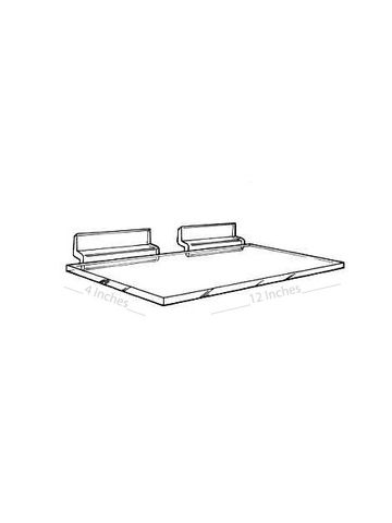 1/4" Acrylic Slatwall Shelves, 12" x 4"