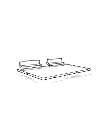 3/16" Acrylic Slatwall Shelves, 12" x 4"