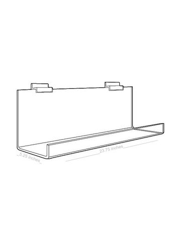 Acrylic J Racks Large for Slatwall, 24"