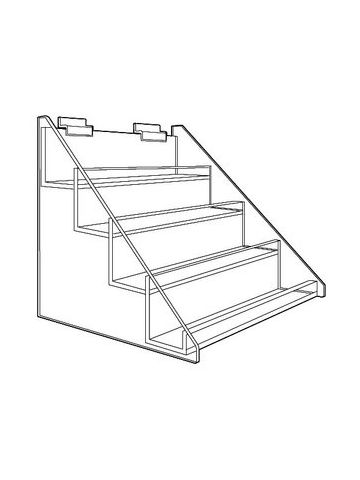 4-Tier Acrylic Economy Shelf Display for Slatwall