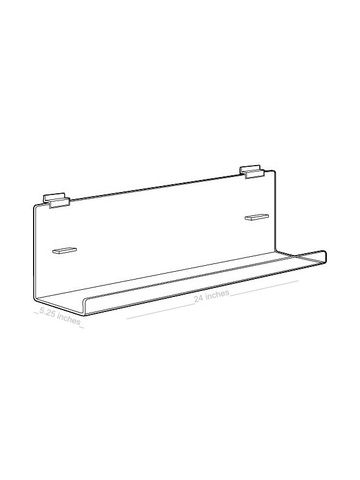 Acrylic J Racks Large for Slatwall with Tilt, 24"