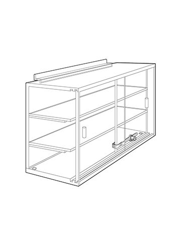 2 Shelves Acrylic Locking Showcases for Slatwall