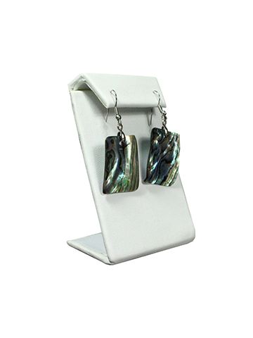 White, Clip On Earring Slant Display