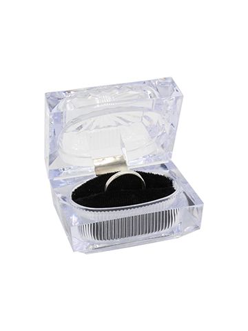 Clear Acrylic Double Ring Box, 2.5" x 1.75" x 2"H