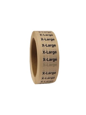 "Extra Large "XL" Clear Rectangle Size Labels