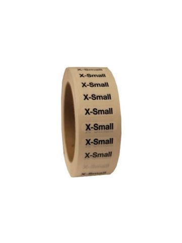 "Extra Small "XS" Clear Rectangle Size Labels