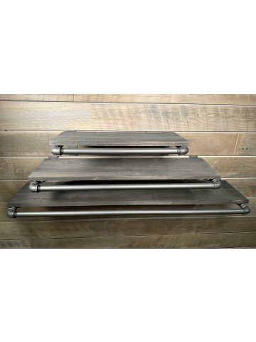 1' Sandblast, Pipe Hangers without Shelves for Textured Slatwall