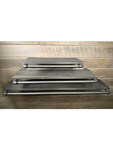 2' Sandblast, Pipe Hangers without Shelves for Textured Slatwall