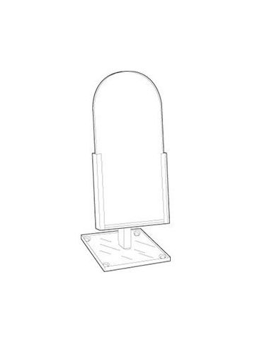 Acrylic Domed Countertop Glass Mirror, 9" x 12"