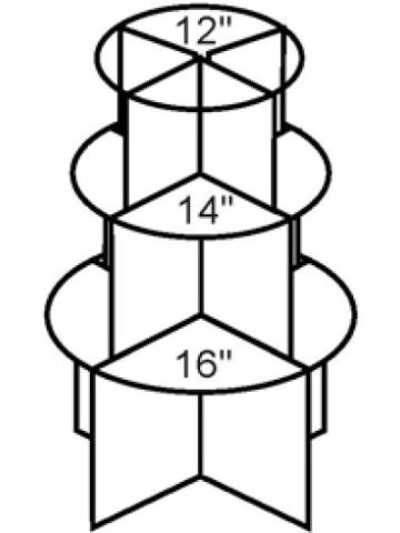 3 Tier Graduated Glass Tower Display, Chrome