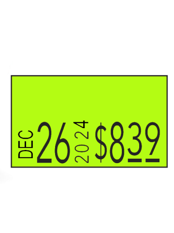 Monarch 1131 Labels, Fluorescent Green