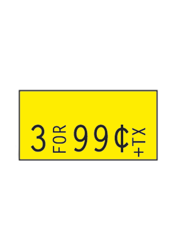 Monarch 1110 Labels, Yellow