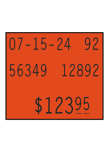 Monarch 1153 Labels, Fluorescent Red