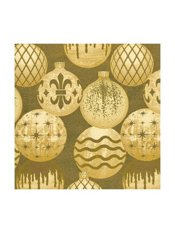 Gilded Ornaments, Foil, Christmas Ornament Gift Wrap