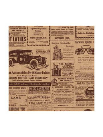 Masculine & Sports Gift Wrap, Newspaper Print, Lenox Lined