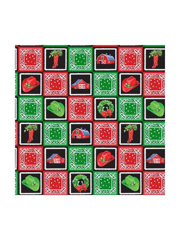 Christmas Western Gift Wrap, Holiday Quilt